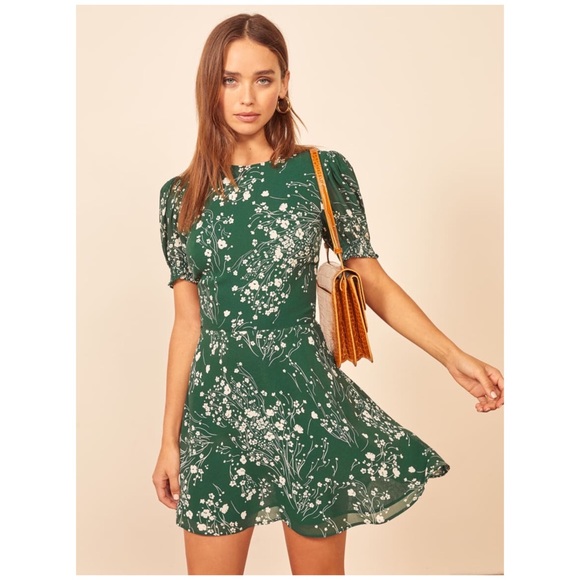 Reformation Dresses & Skirts - Reformation Irma Green Print Mini Dress Size 0
